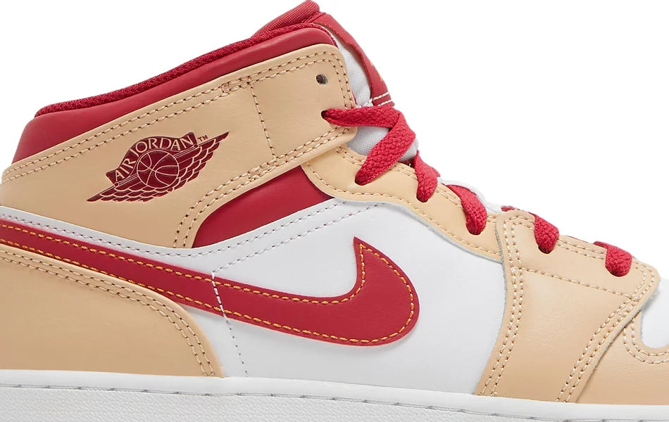 Jordan 1 Mid Light Cardinal Curry (GS)