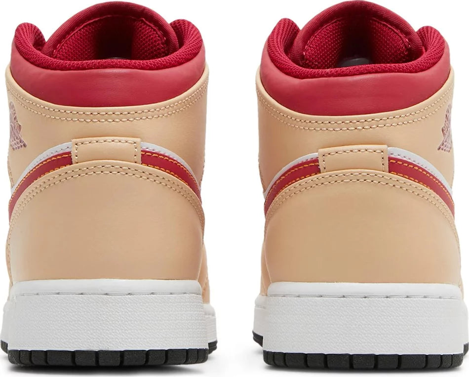 Jordan 1 Mid Light Cardinal Curry (GS)