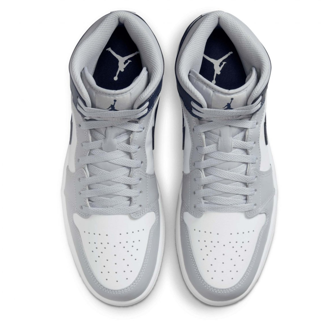 Nike Jordan 1 Mid Wolf Grey Midnight Navy