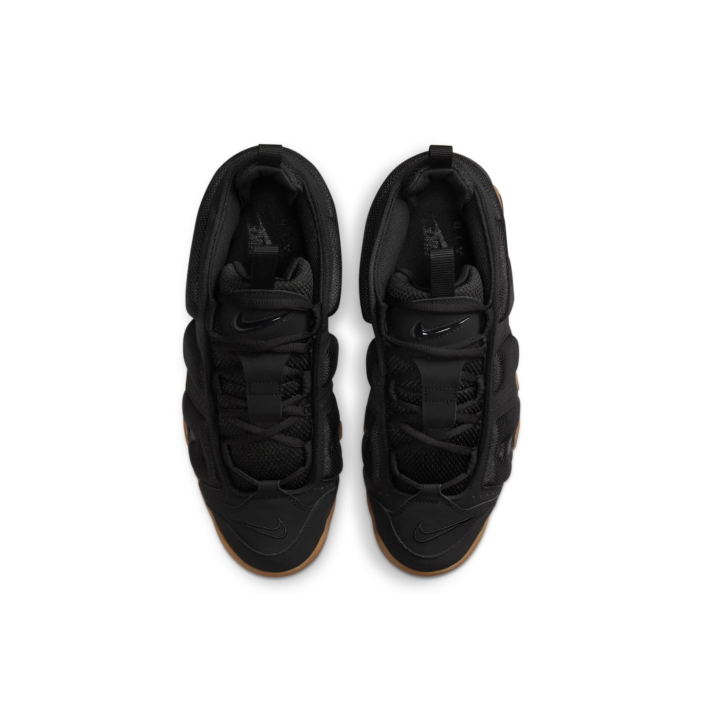 Nike Air More Uptempo Low Black and Gum Medium Brown