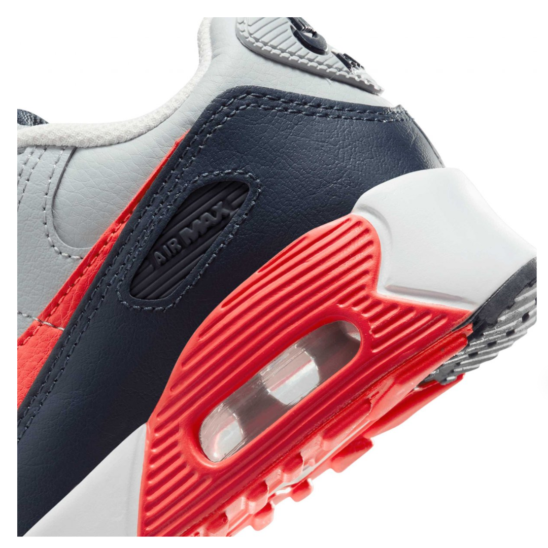 Nike Air Max 90 'Grey Bright Crimson'