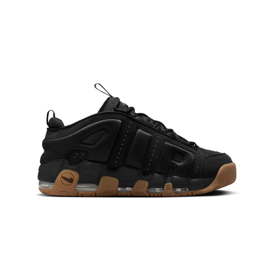 Nike Air More Uptempo Low Black and Gum Medium Brown