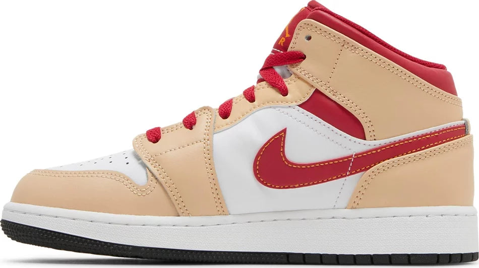 Jordan 1 Mid Light Cardinal Curry (GS)