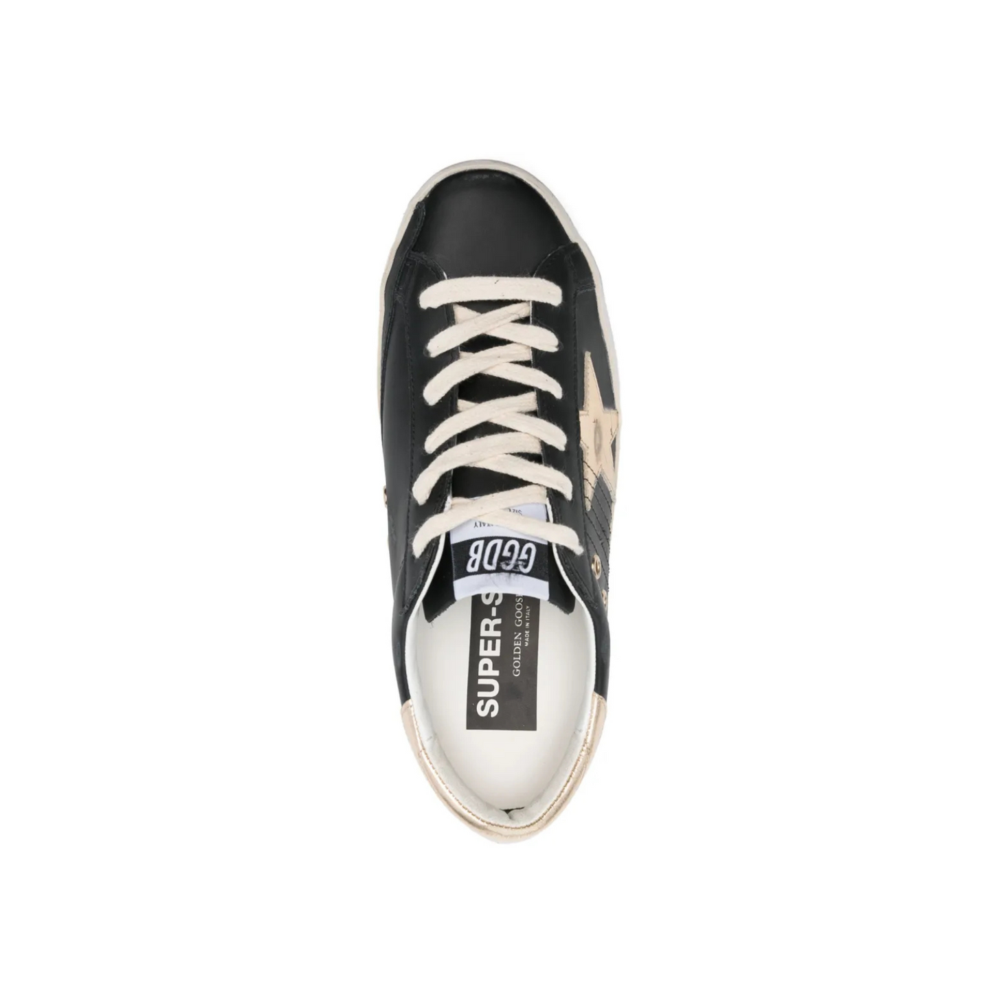 Golden Goose Super-Star Black Gold Heel