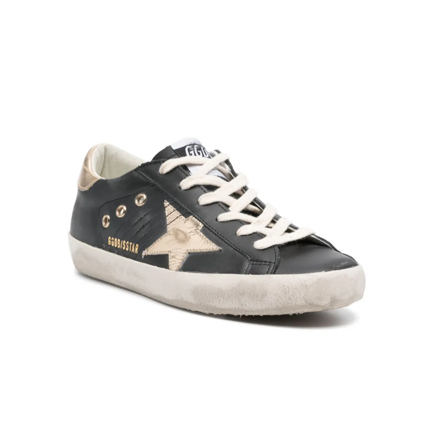 Golden Goose Super-Star Black Gold Heel