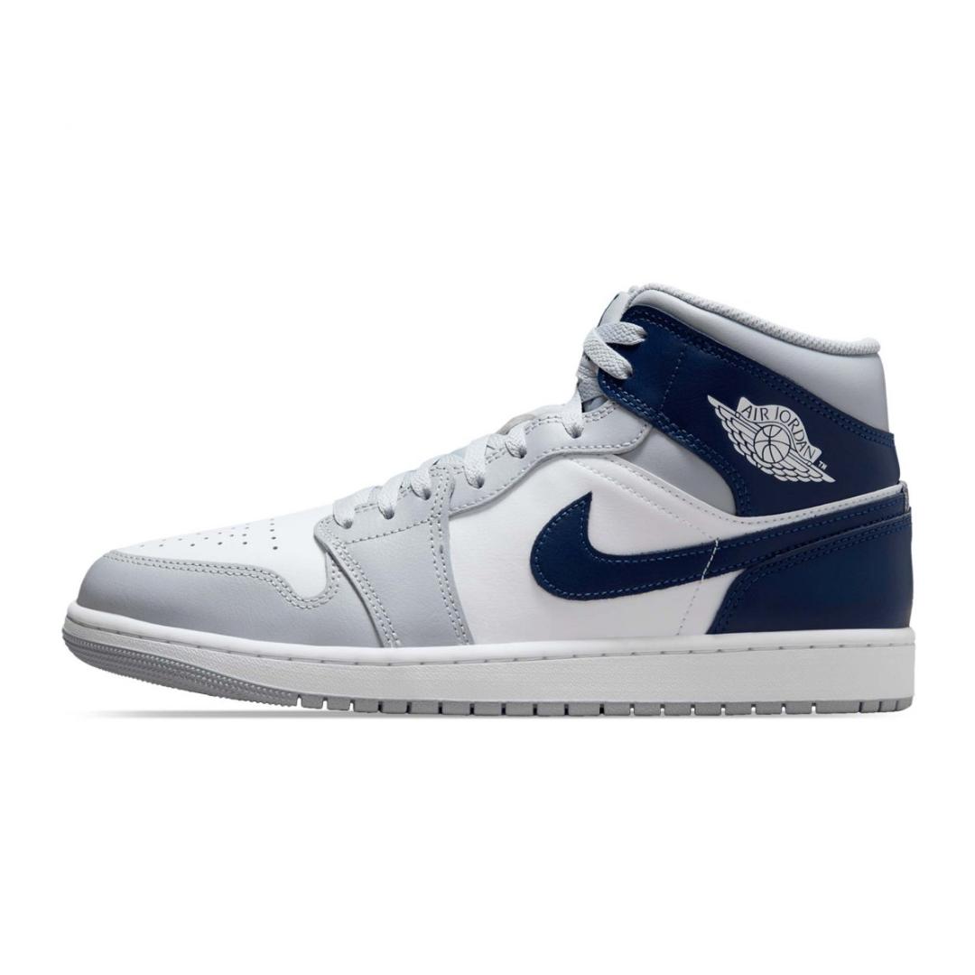 Nike Jordan 1 Mid Wolf Grey Midnight Navy