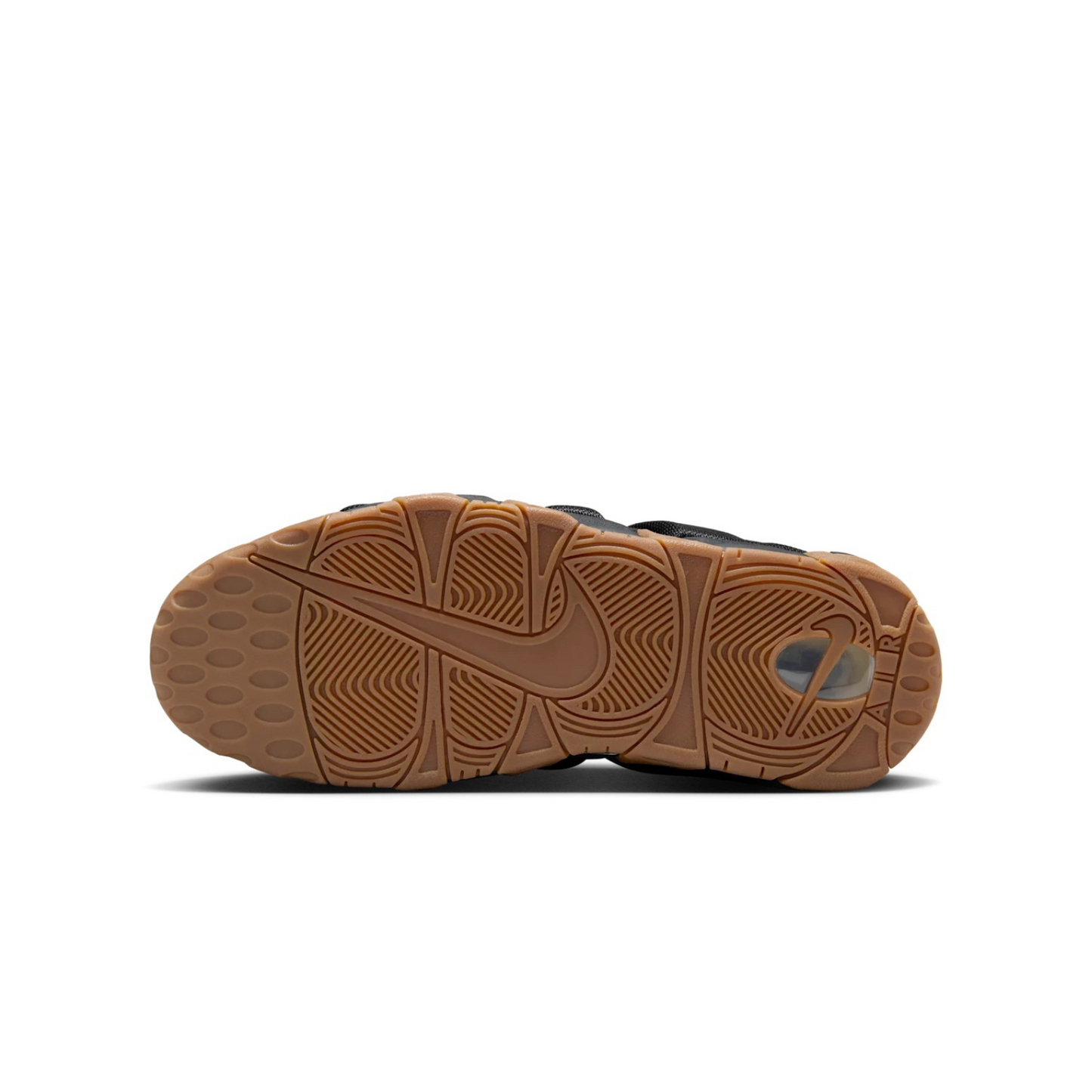 Nike Air More Uptempo Low Black and Gum Medium Brown