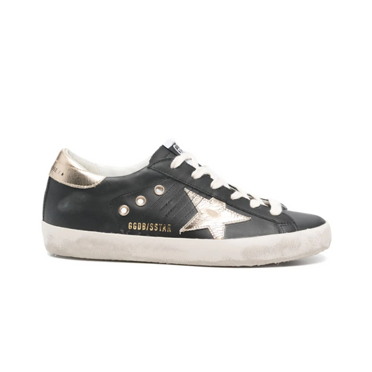 Golden Goose Super-Star Black Gold Heel