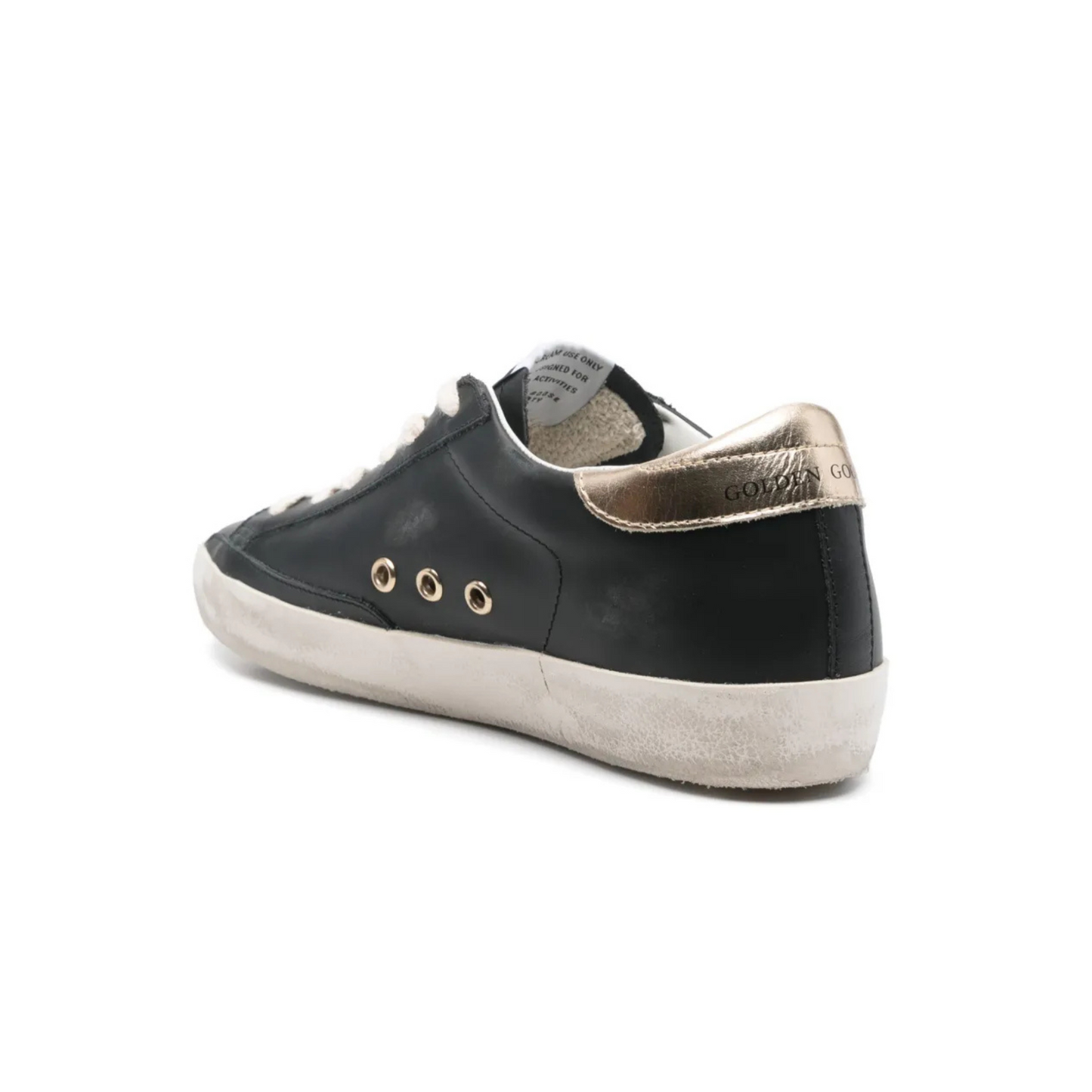Golden Goose Super-Star Black Gold Heel