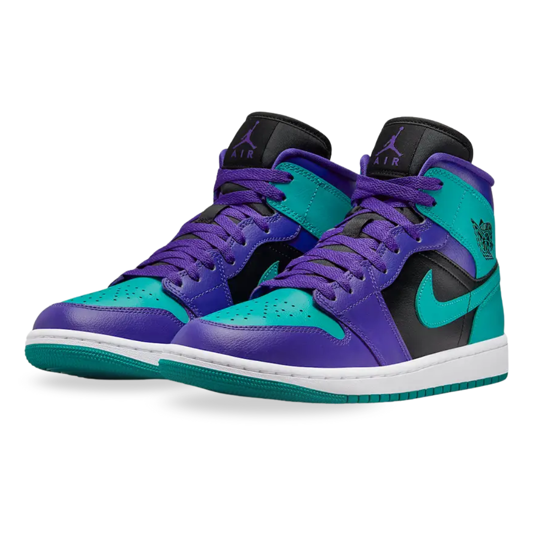 Jordan Air 1 Mid Black Grape Dark Concord/New Emerald