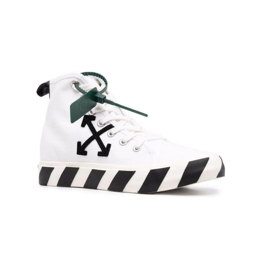 Off-White mid-top Vulcanized Canva White Black
